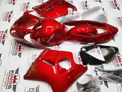 Honda CBR1100XX Super Blackbird Fairings (1996-2007) Red, Chrome, Gold Set KingsMotorcycleFairings.com