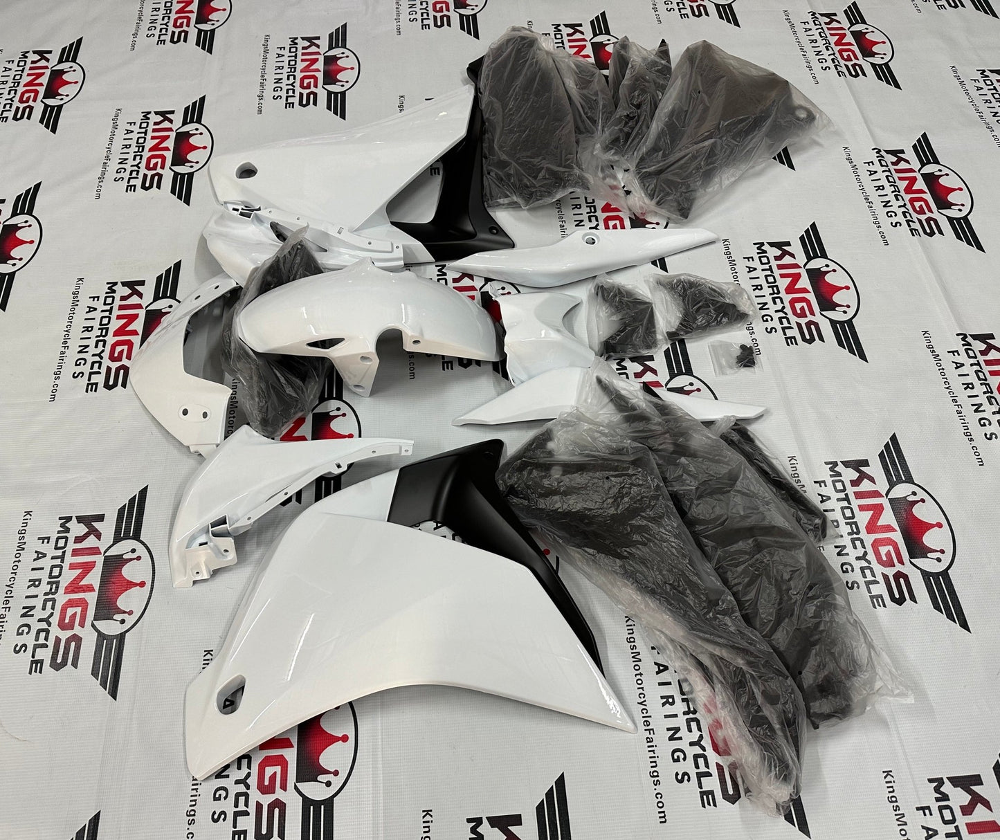Honda CBR 125R Fairings (2011-2016) White Gloss, Matte Black at KingsMotorcycleFairings.com