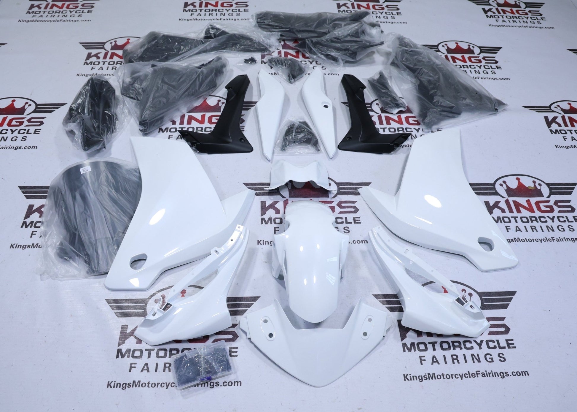 Honda CBR125R Fairings (2011-2016) Pearl White, Matte Black at KingsMotorcycleFairings.com