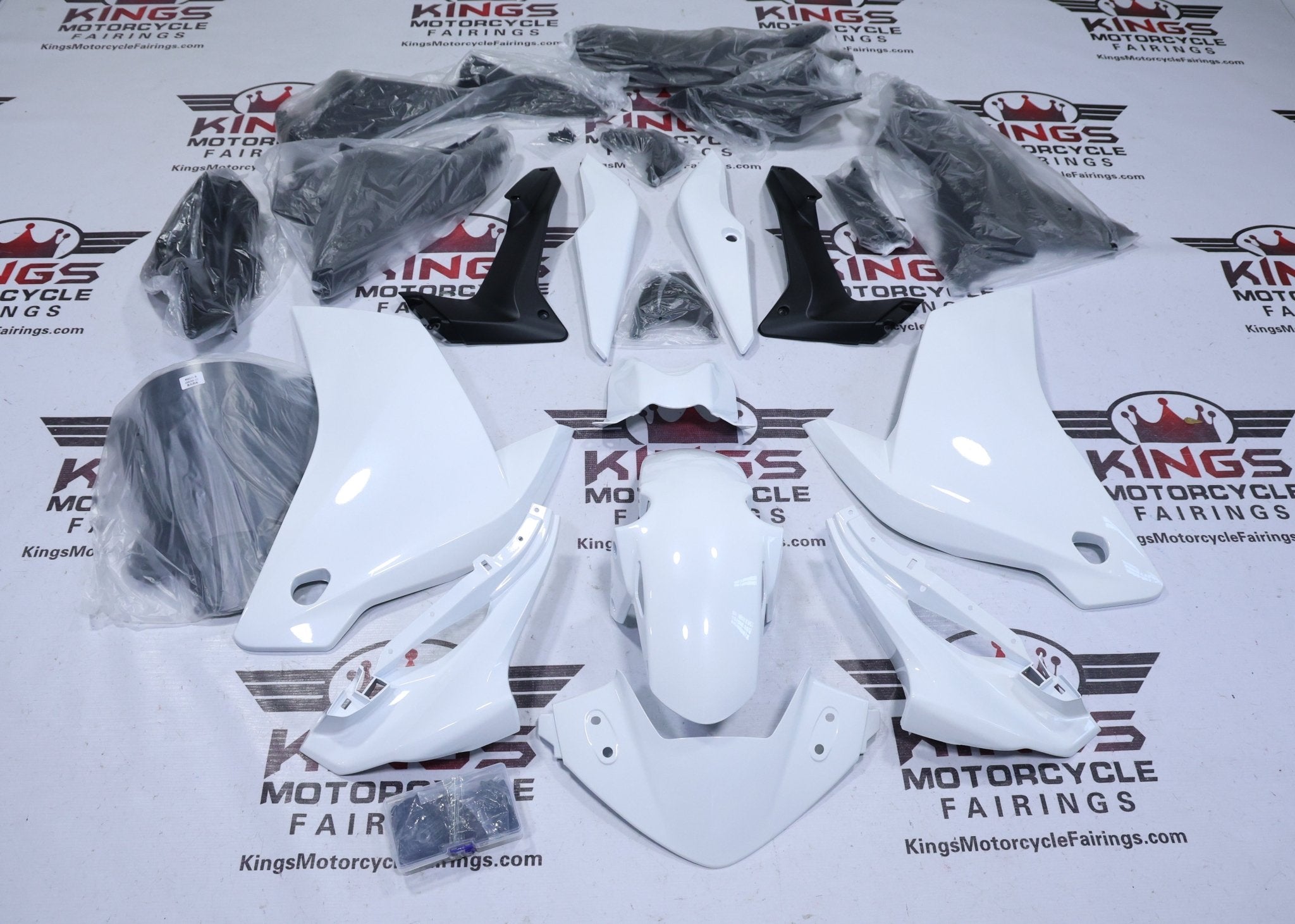 Honda CBR125R Fairings (2011-2016) Pearl White, Matte Black at KingsMotorcycleFairings.com