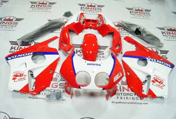 Honda CBR250 MC22 Fairings (1990-1998) Red, White, Blue, Stripe at KingsMotorcycleFairings.com
