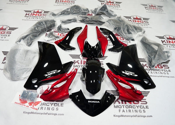 Honda CBR250R Fairings (2011-2014) Black, Candy Apple Red at KingsMotorcycleFairings.com