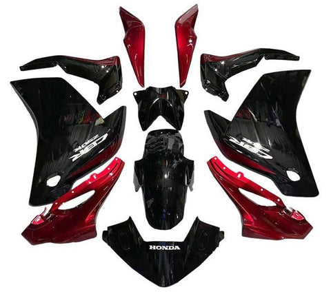 Honda CBR250R Fairings (2011-2014) Black, Candy Red at KingsMotorcycleFairings.com