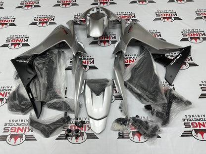 Honda CBR500R Fairing Kit (2013-2015) Gloss Silver, Matte Black from KingsMotorcycleFairings.com