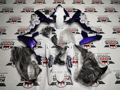Honda CBR500R Fairing Kit (2013-2015) Purple, White Roses at KingsMotorcycleFairings.com