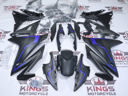 Honda CBR500R Fairing Kit (2016-2018) Matte Black, Blue at KingsMotorcycleFairings.com