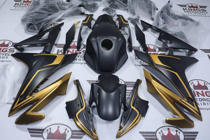 Honda CBR500R Fairing Kit (2016-2018) Matte Black, Matte Gold at KingsMotorcycleFairings.com