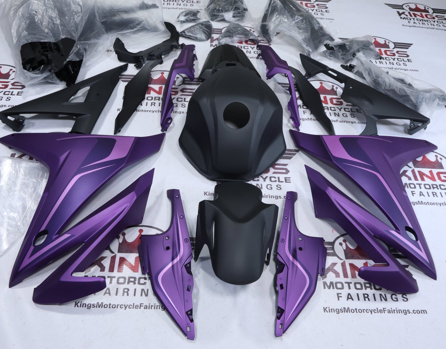 Honda CBR500R Fairing Kit (2016-2018) Matte Purple, Light Purple, Black at KingsMotorcycleFairings.com