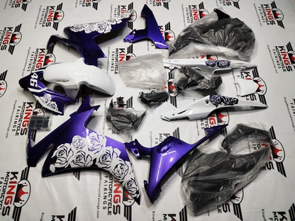 Honda CBR500R Fairing Set (2013-2015) Purple, White Roses at KingsMotorcycleFairings.com