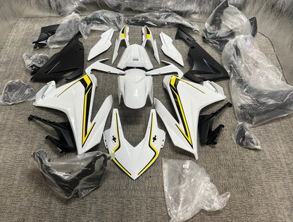 Honda CBR500R Fairing Set (2019-2021) White, Yellow, Black  at KingsMotorcycleFairings.com