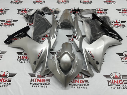 Honda CBR500R Fairings (2013-2015) Gloss Silver, Matte Black at KingsMotorcycleFairings.com