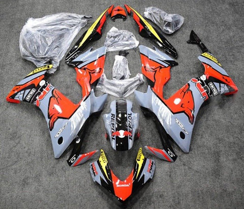 Honda CBR500R Fairings (2013-2015) Gray, Red, Bull at KingsMotorcycleFairings.com