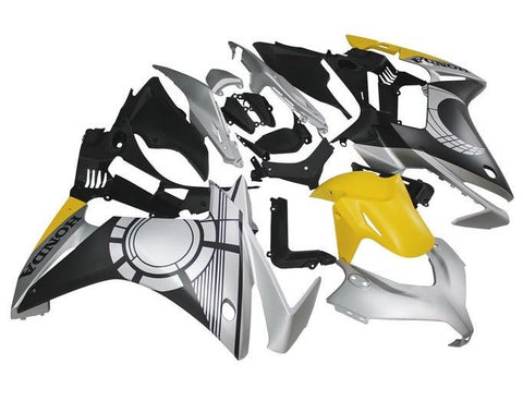 Honda CBR500R Fairings (2013-2015) Matte Silver, Black, Yellow at KingsMotorcycleFairings.com