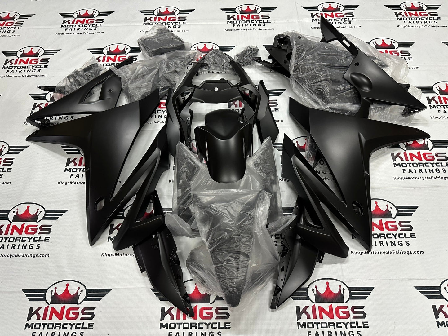 Honda CBR500R Fairings (2016-2018) All Matte Black from KingsMotorcycleFairings.com