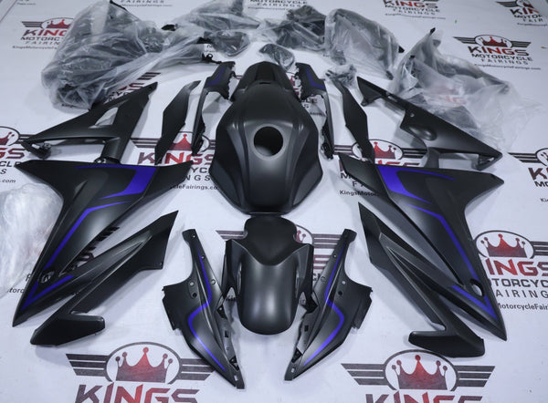 Honda CBR500R Fairings (2016-2018) Matte Black, Blue at KingsMotorcycleFairings.com