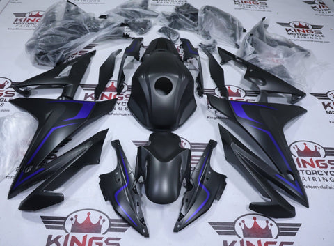 Honda CBR500R Fairings (2016-2018) Matte Black, Blue at KingsMotorcycleFairings.com