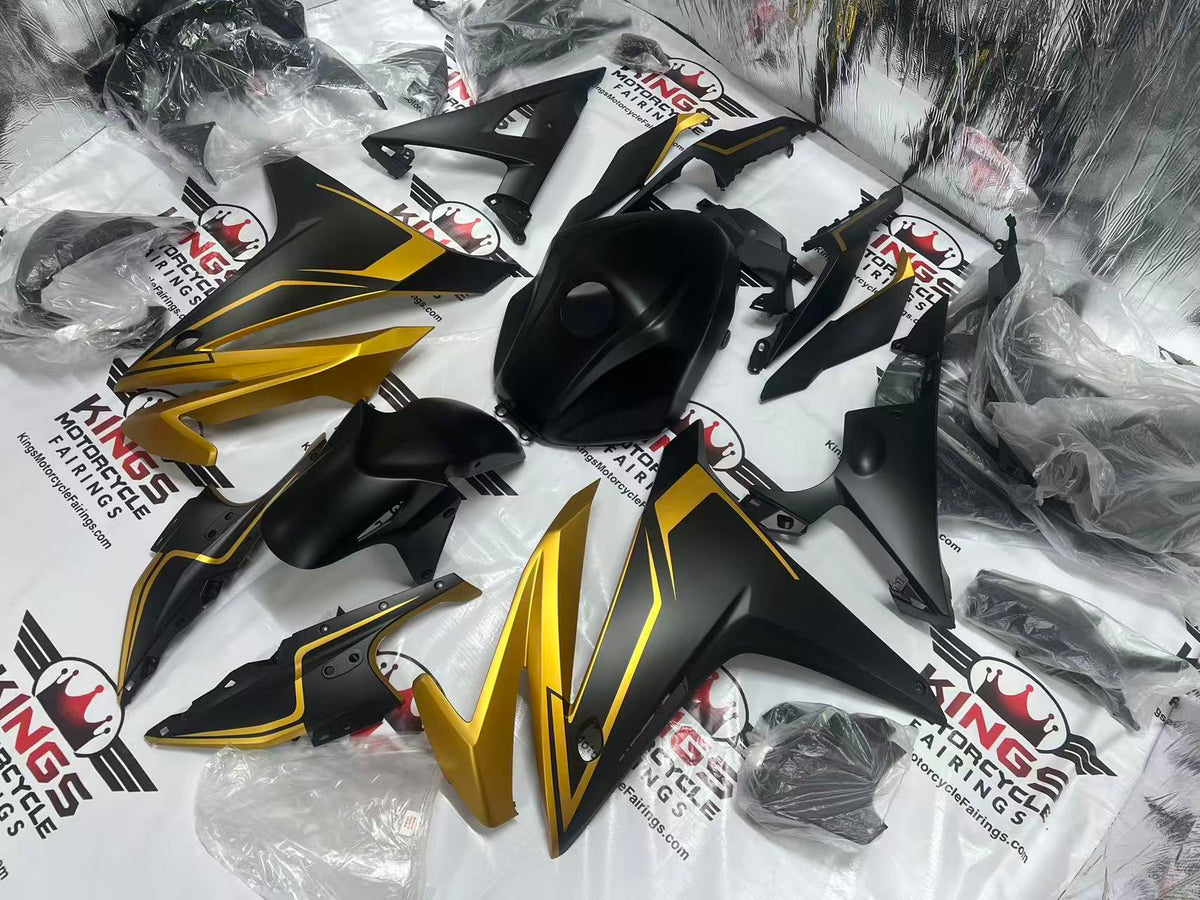 Honda CBR500R Fairings (2016-2018) Matte Black, Matte Gold from KingsMotorcycleFairings.com