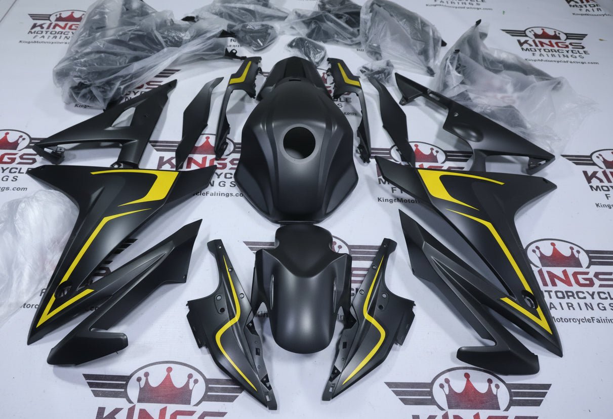 Honda CBR500R Fairings (2016-2018) Matte Black, Yellow at KingsMotorcycleFairings.com