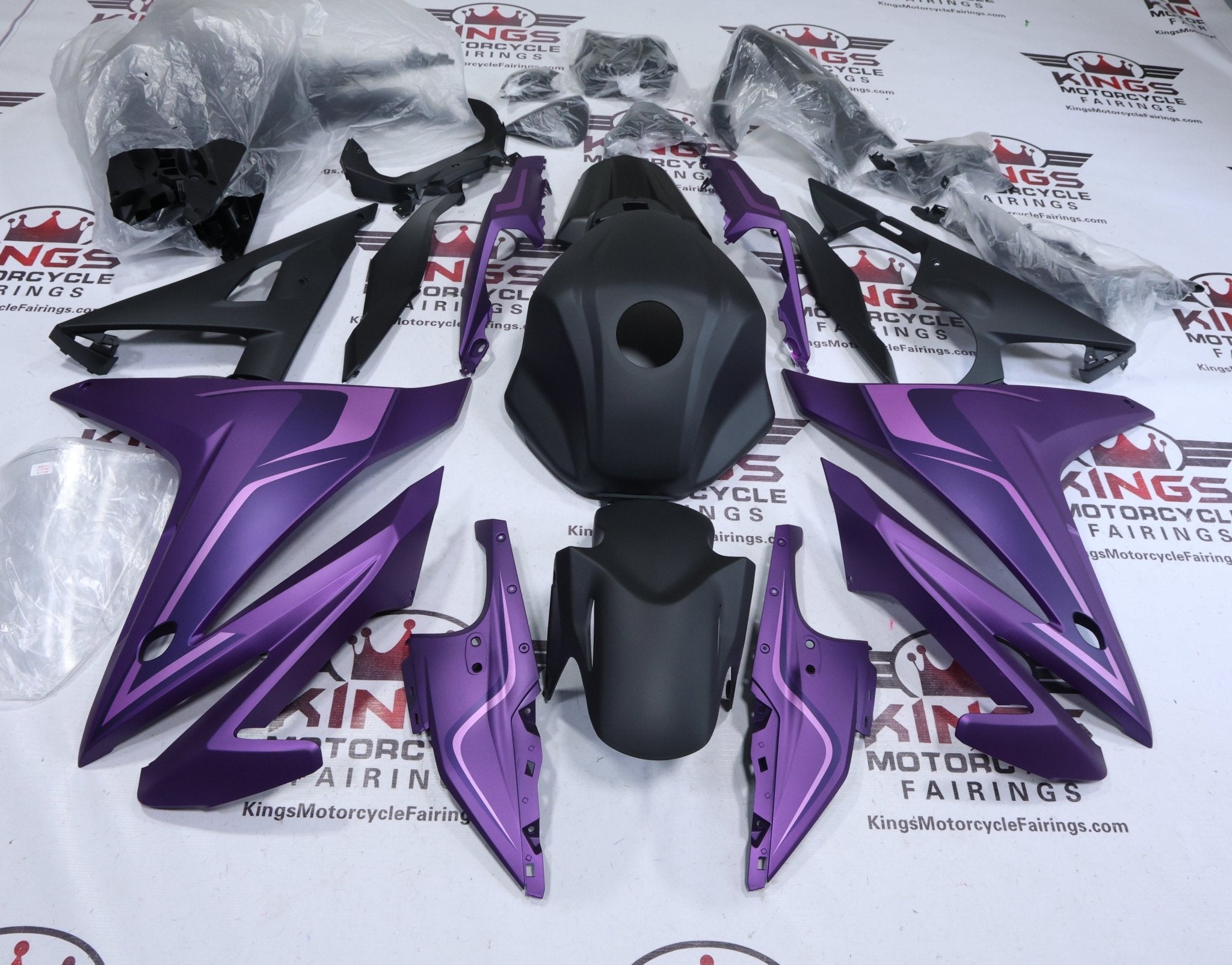Honda CBR500R Fairings (2016-2018) Matte Purple, Light Purple, Black at KingsMotorcycleFairings.com