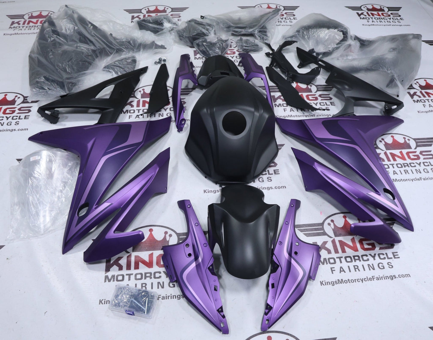 Honda CBR500R Fairings (2016-2018) Matte Purple, Light Purple, Black at KingsMotorcycleFairings.com