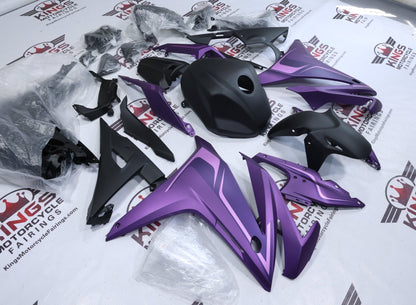 Honda CBR500R Fairings (2016-2018) Matte Purple, Light Purple, Black from KingsMotorcycleFairings.com.