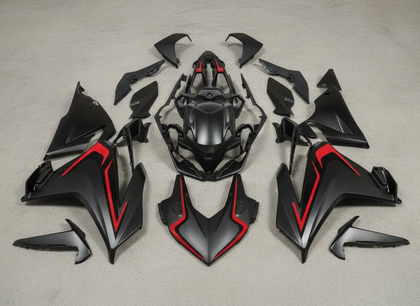 Honda CBR500R Fairings (2019-2021) Matte Black, Red at KingsMotorcycleFairings.com