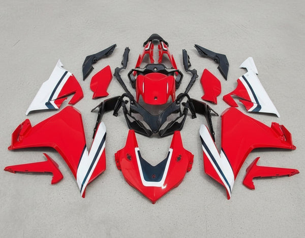 Honda CBR500R Fairings (2019-2021) Red, White, Black Stripe at KingsMotorcycleFairings.com