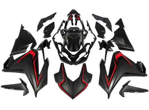 Honda CBR500R Fairings (2022-2023) Matte Black, Red at KingsMotorcycleFairings.com