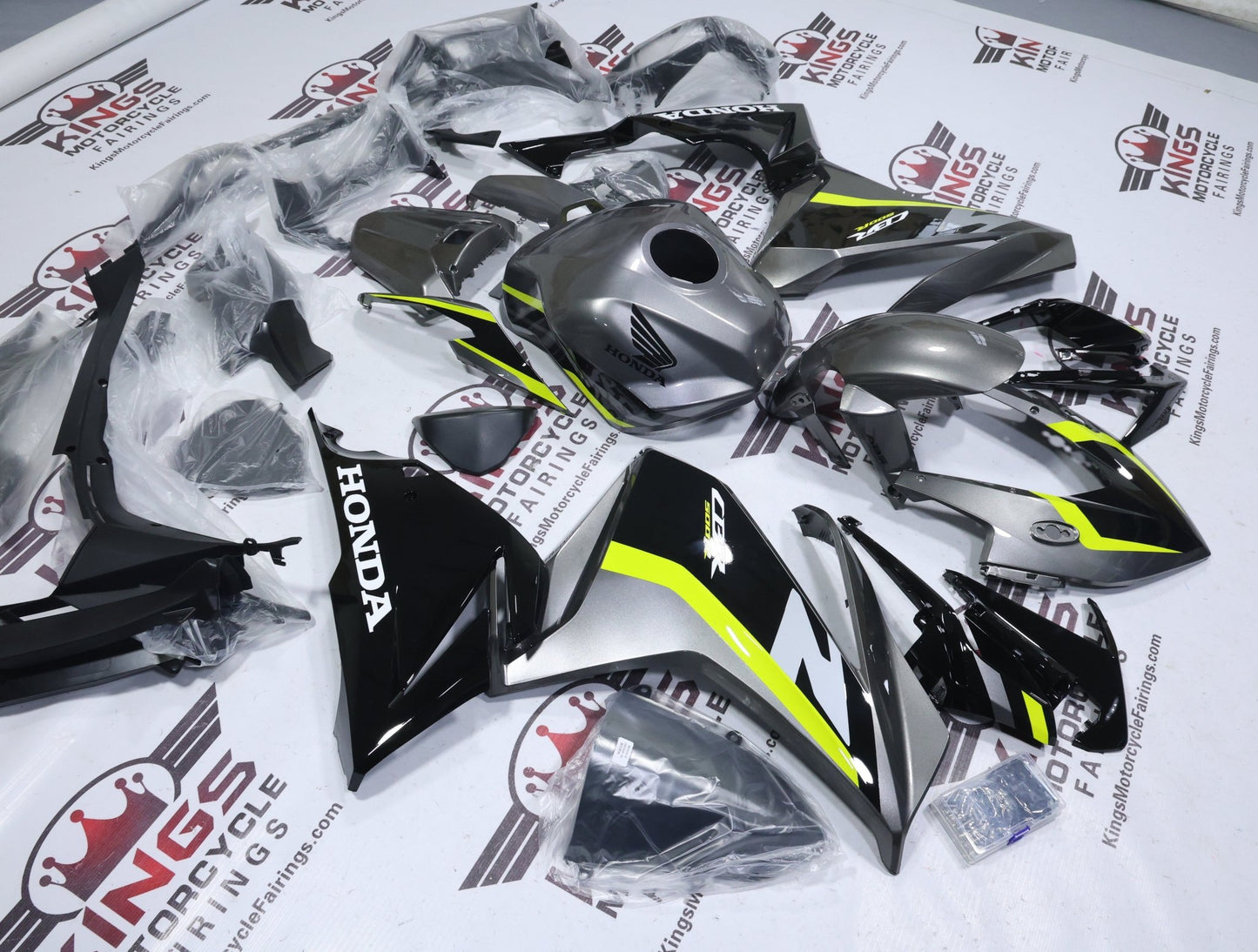 Honda CBR500R Fairings (2022-2023) Silver, Black, Yellow, White at KingsMotorcycleFairings.com