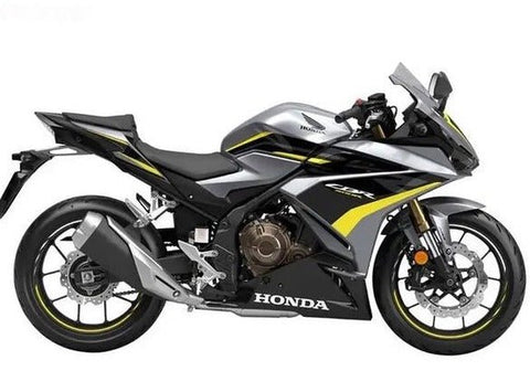 Honda CBR500R Fairings (2022-2023) Silver, Black, Yellow at KingsMotorcycleFairings.com