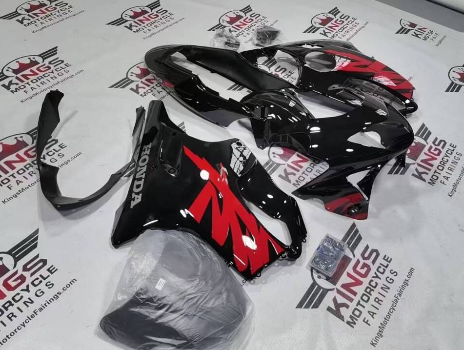 Honda CBR600F4 Fairings (1999-2000) Black, Red at KingsMotorcycleFairings.com