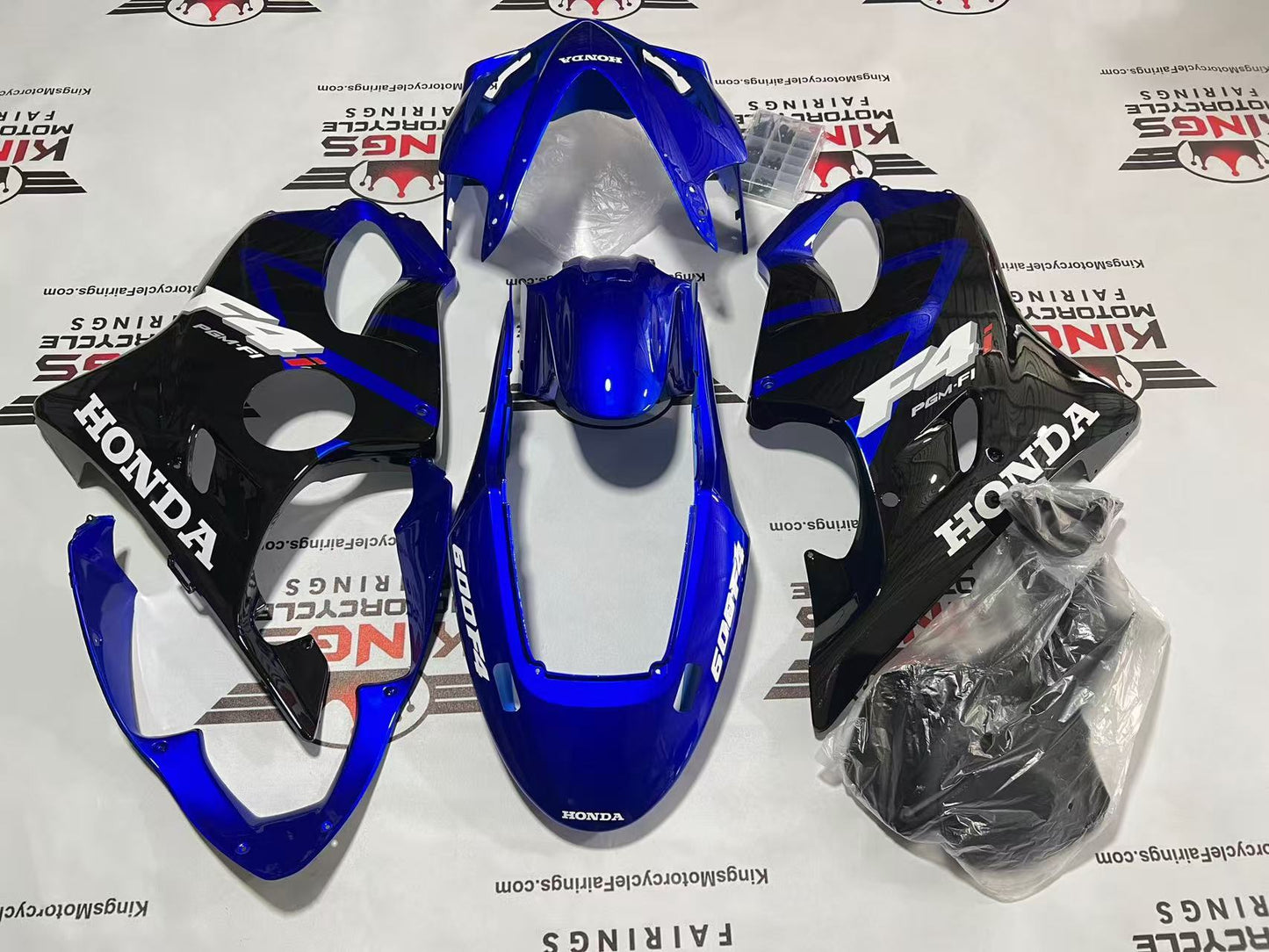 Honda CBR600F4i Fairing Kit (2004-2007) Blue, Black PGM-FI at KingsMotorcycleFairings.com