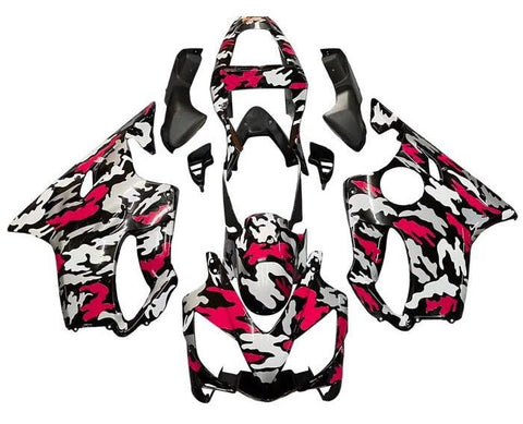 Honda CBR600 F4i Fairings (2001-2003) Black, Red, Gray Camouflage at KingsMotorcycleFairings.com