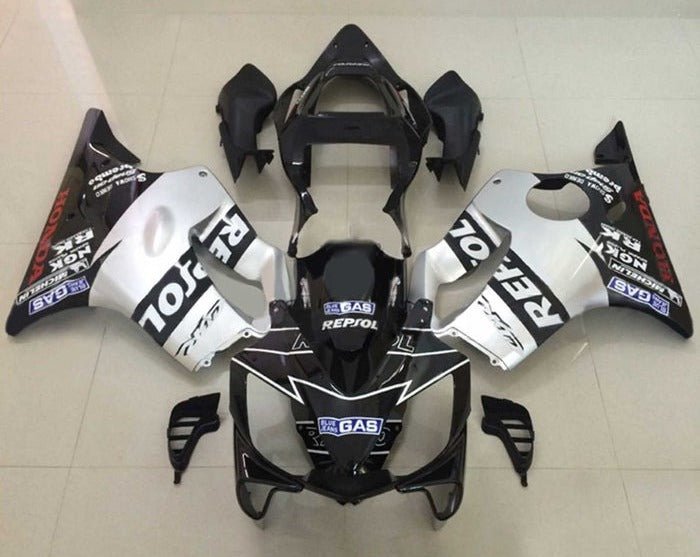 Honda CBR600 F4i Fairings (2001-2003) Black, Silver Repsol at KingsMotorcycleFairings.com