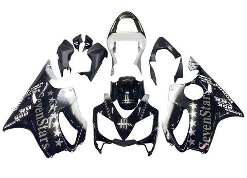 Honda CBR600 F4i Fairings (2001-2003) Black, White, Stars at KingsMotorcycleFairings.com