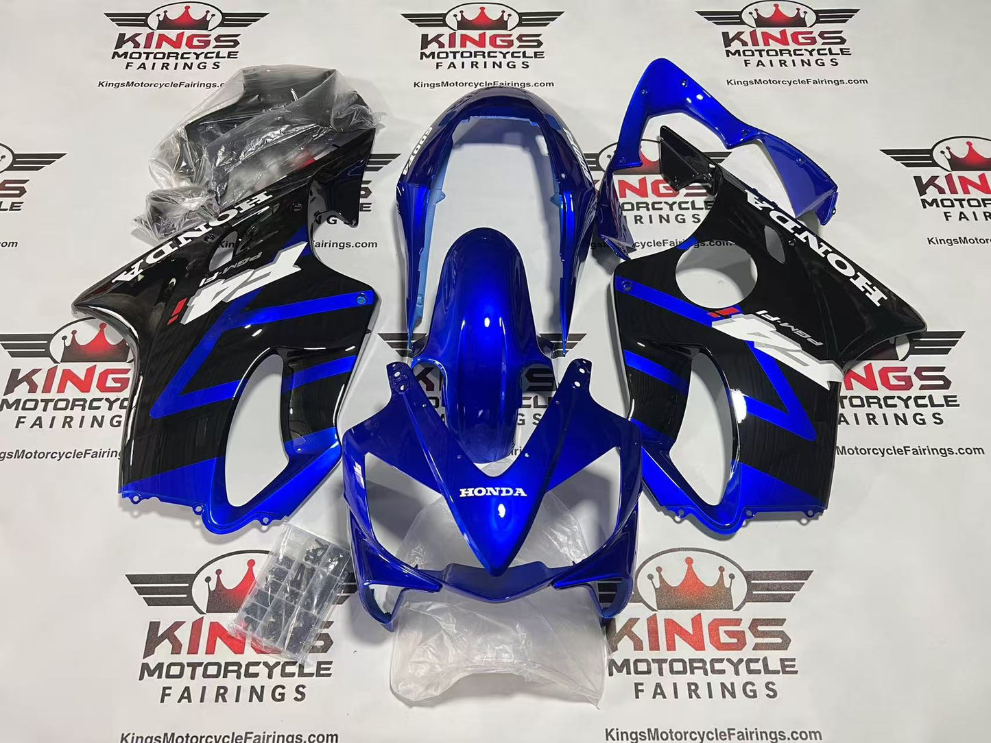 Honda CBR600F4i Fairings (2004-2007) Blue, Black PGM-FI at KingsMotorcycleFairings.com