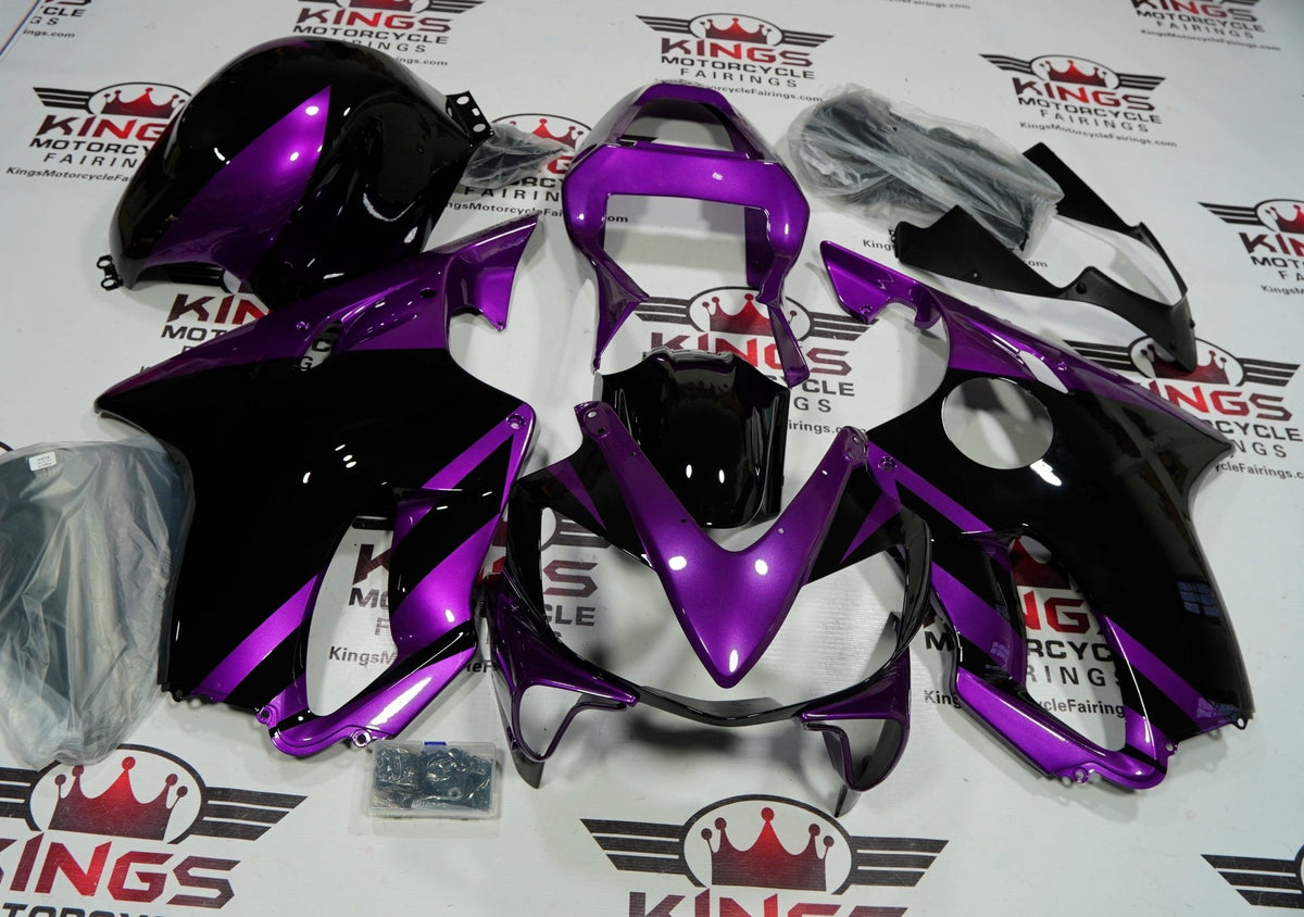 Honda CBR 600 F4i Fairings (2001-2003) Purple, Black Kings