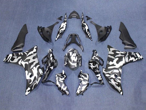 Honda CBR600F Fairings (2011-2013) Matte Black, White, Gray Camouflage at KingsMotorcycleFairings.com