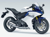 Honda CBR600F Fairings (2011-2013) White, Dark Blue at KingsMotorcycleFairings.com
