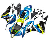 Honda CBR 600RR Fairings (2007-2008) Blue, Neon Yellow Shark at KingsMotorcycleFairings.com