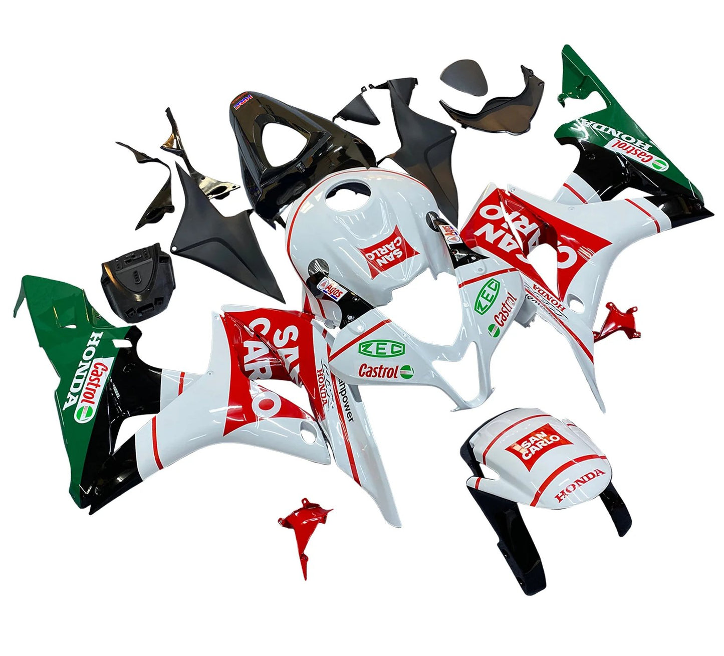 Honda CBR600RR Fairings (2007-2008) White, Red, Green San Carlo at KingsMotorcycleFairings.com