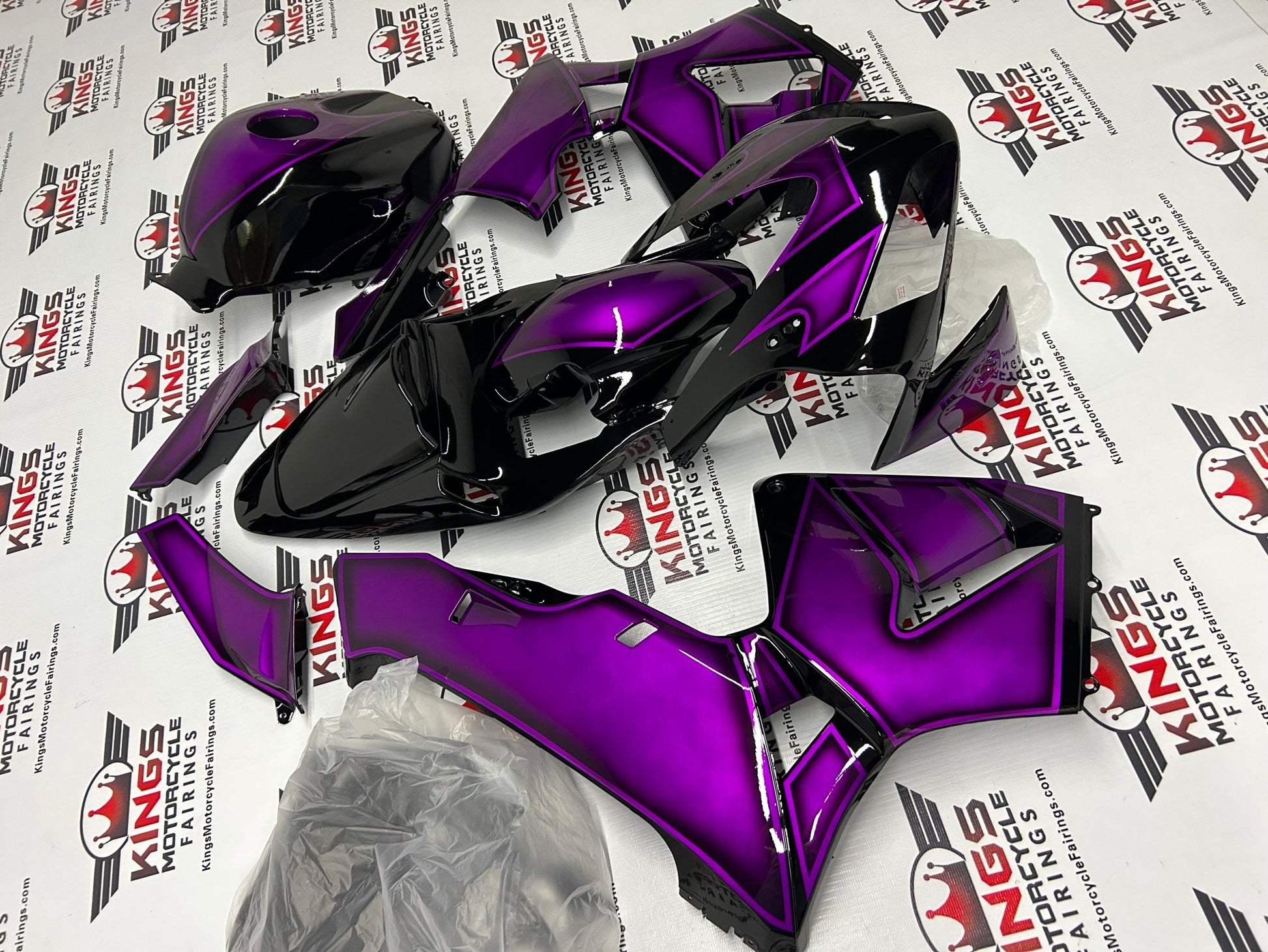 Honda CBR600RR Fairing Kit (2003-2004) Black, Purple Custom from KingsMotorcycleFairings.com