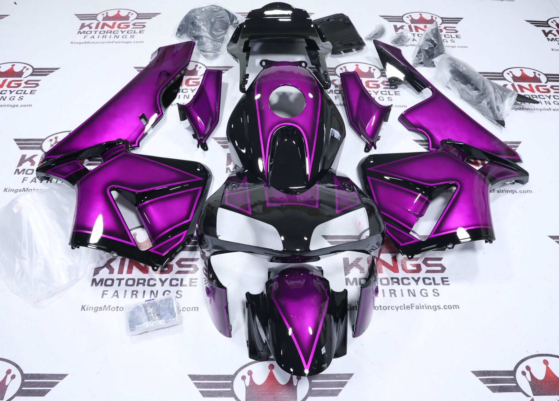 Honda CBR600RR Fairing Kit (2003-2004) Custom Purple, Black at KingsMotorcycleFairings.com