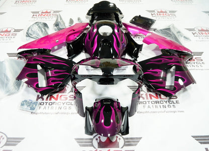 Honda CBR600RR Fairing Kit (2003-2004) Pink Flames, Black at KingsMotorcycleFairings.com