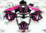 Honda CBR600RR Fairing Kit (2003-2004) Pink Flames, Black at KingsMotorcycleFairings.com