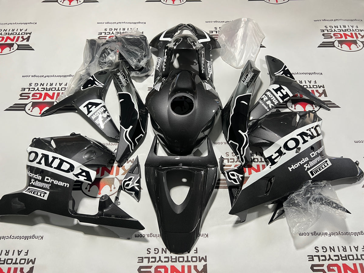 Honda CBR600RR Fairing Kit (2009-2012) Faux Carbon Fiber Bulls at KingsMotorcycleFairings.com