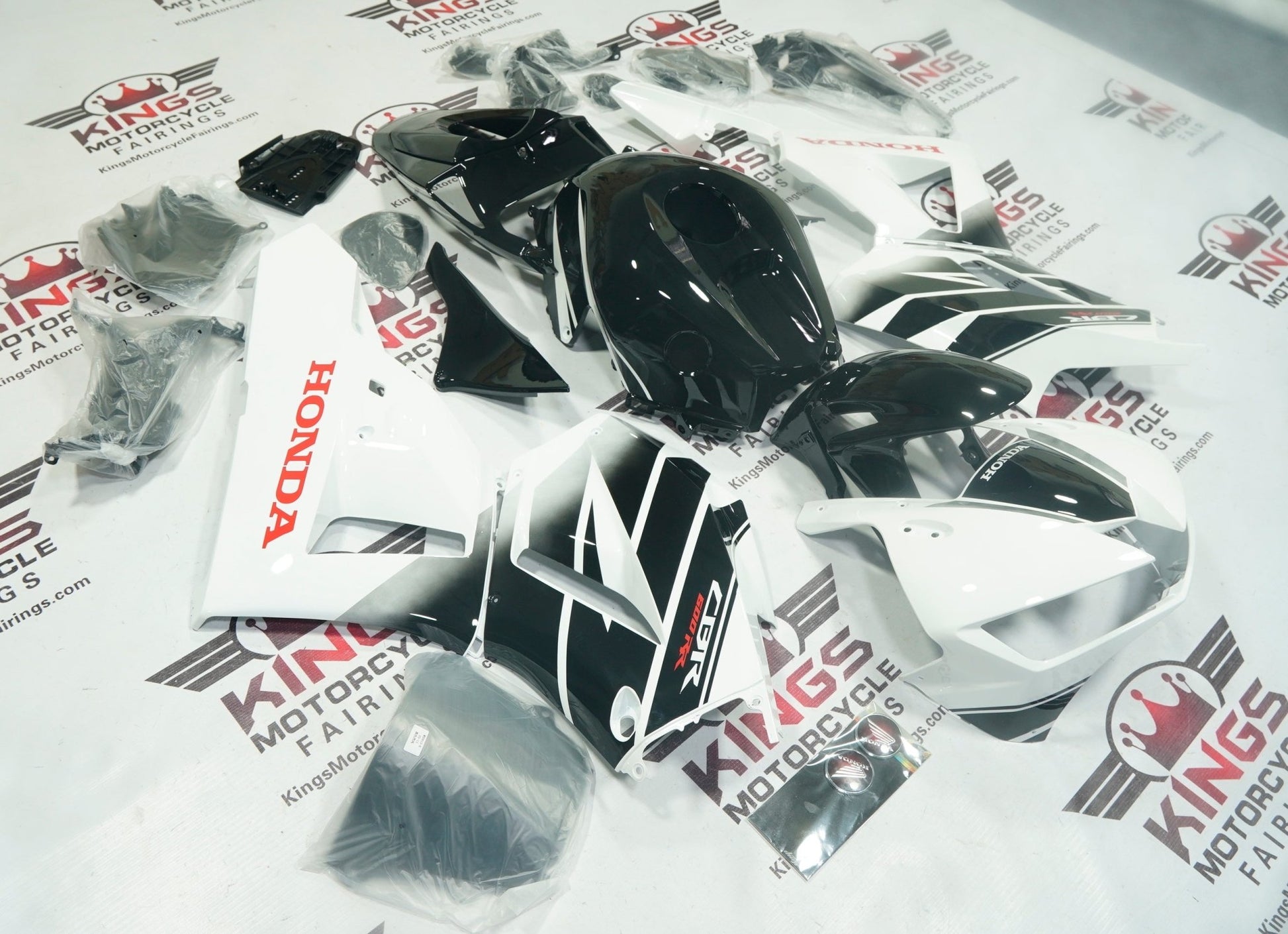 Honda CBR600RR Fairing Kit (2013-2023) White, Black Wings, Red from KingsMotorcycleFairings.com