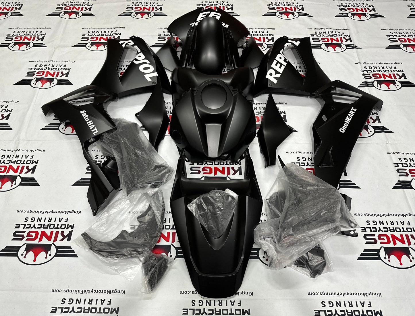 Honda CBR600RR Fairing Kit (2024-2025) Flat Black, White Repsol at KingsMotorcycleFairings.com