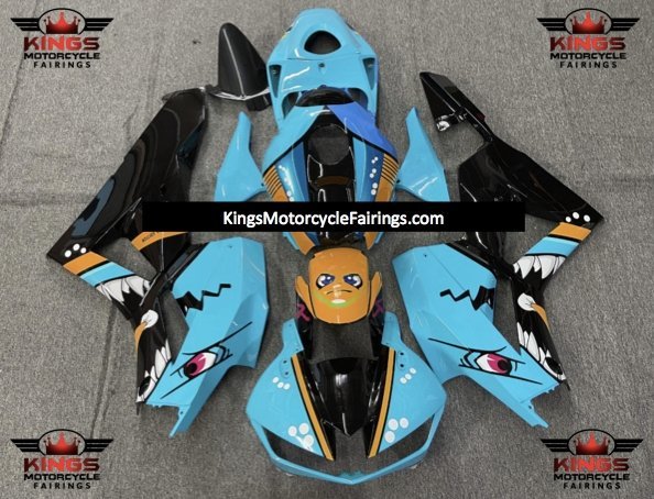 Honda CBR600RR Fairings (2024-2025) Light Blue, Black, Orange Creature at KingsMotorcycleFairings.com