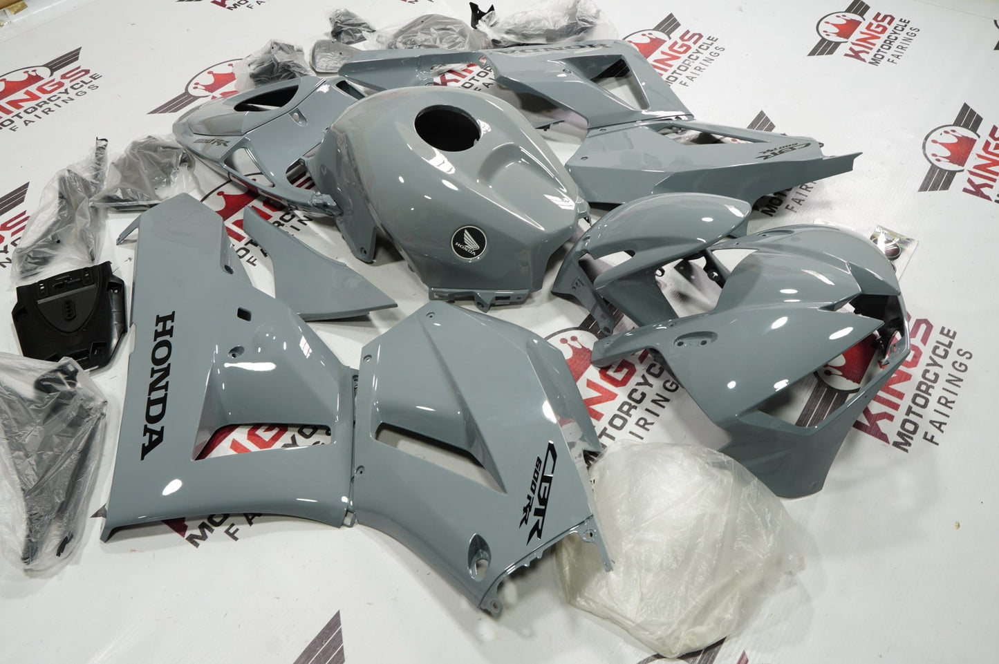 Honda CBR600RR Fairing Kit (2024-2025) Nardo Gray, Black at KingsMotorcycleFairings.com